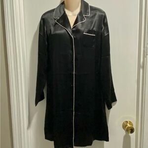 New Sutton Studio Black Silk L/S Whimsigoth Work Party Nightgown Dress MP